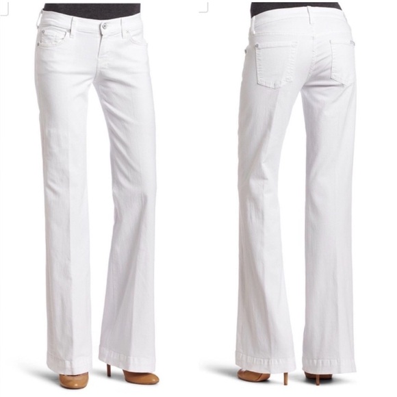 7 for All Mankind The Slim Trouser Jean White Size 30 - Picture 1 of 15